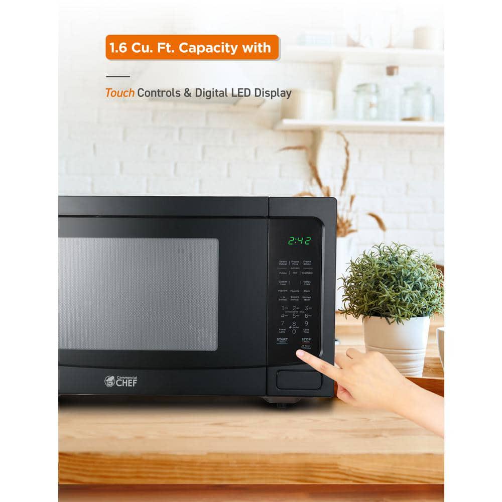 Commercial CHEF 218 in Width 16 cu ft Black 1100Watt Countertop Microwave Oven