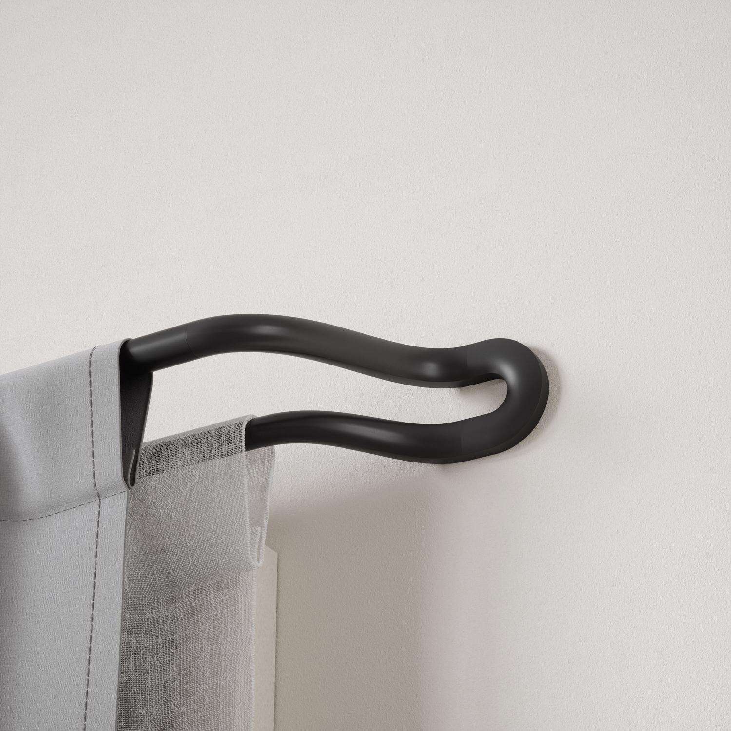 Umbra Midnight Blackout Matte Black Midnight Blackout Double Curtain Rod 42 in. L X 120 in. L