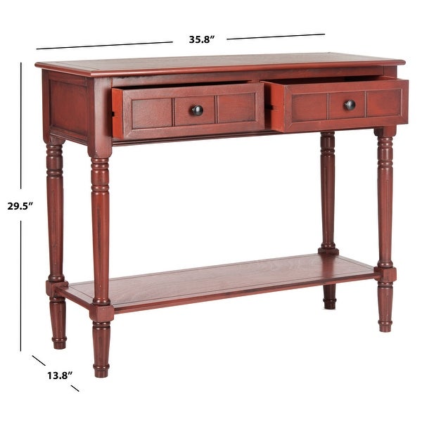 Samantha Contemporary 2 Drawer Console， Red