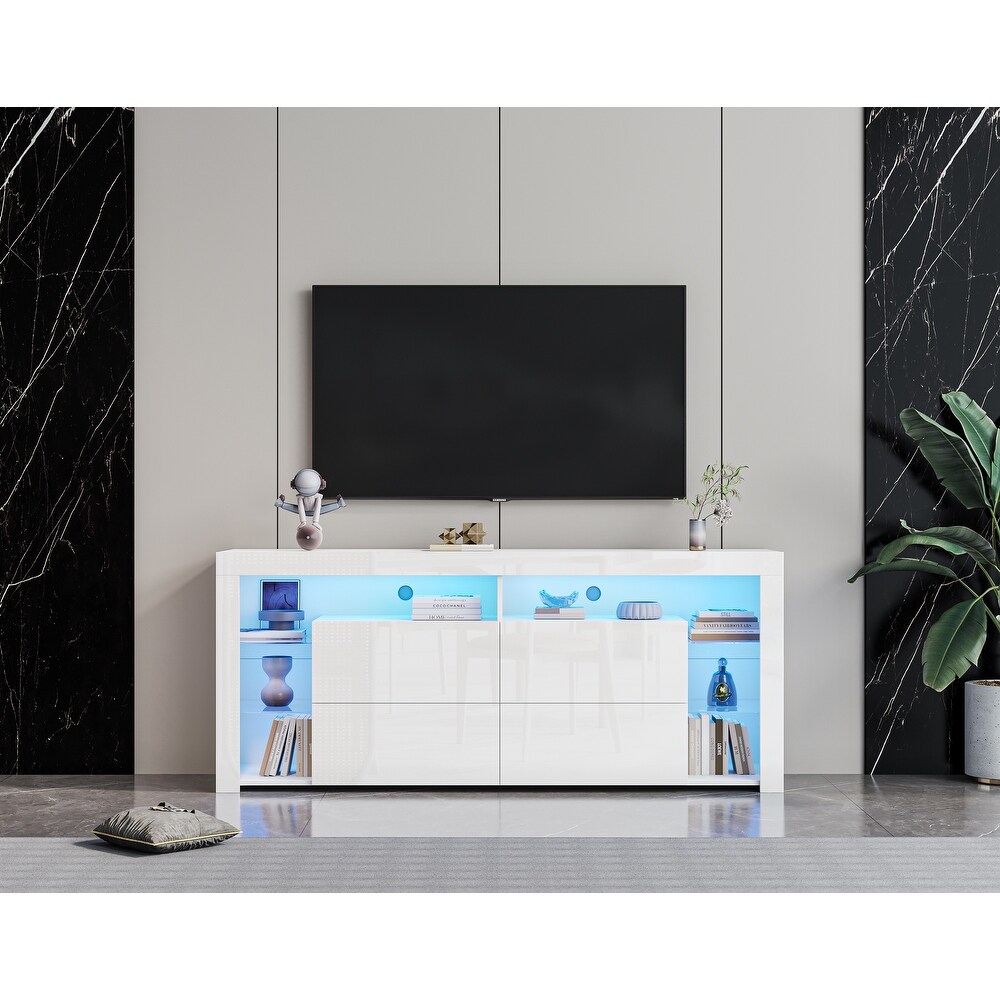 White Modern contracted LED TV Cabinet