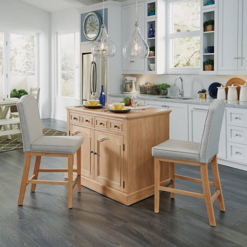 Homestyles Cambridge Kitchen Island And Two Counter Stools