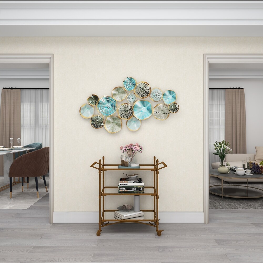 Multi Colored Metal 3D Overlapping Discs Plate Wall Decor