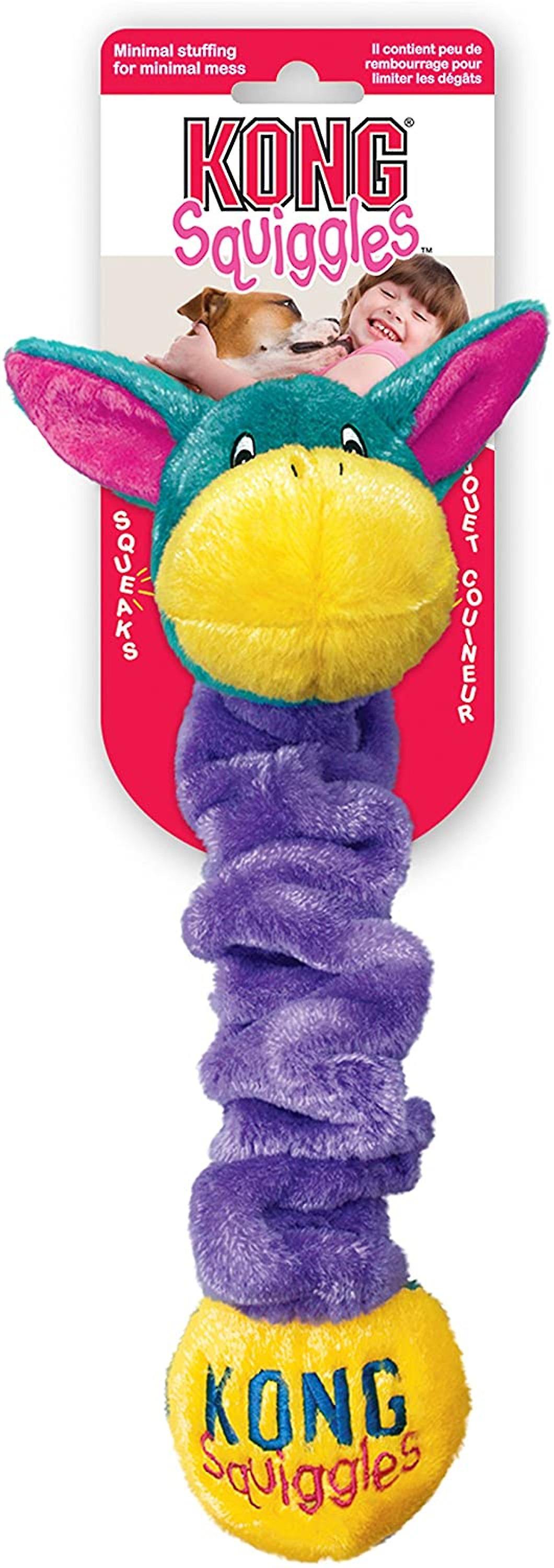 Kong Squiggles Stretchy Plush Dog Toy with Squeaker