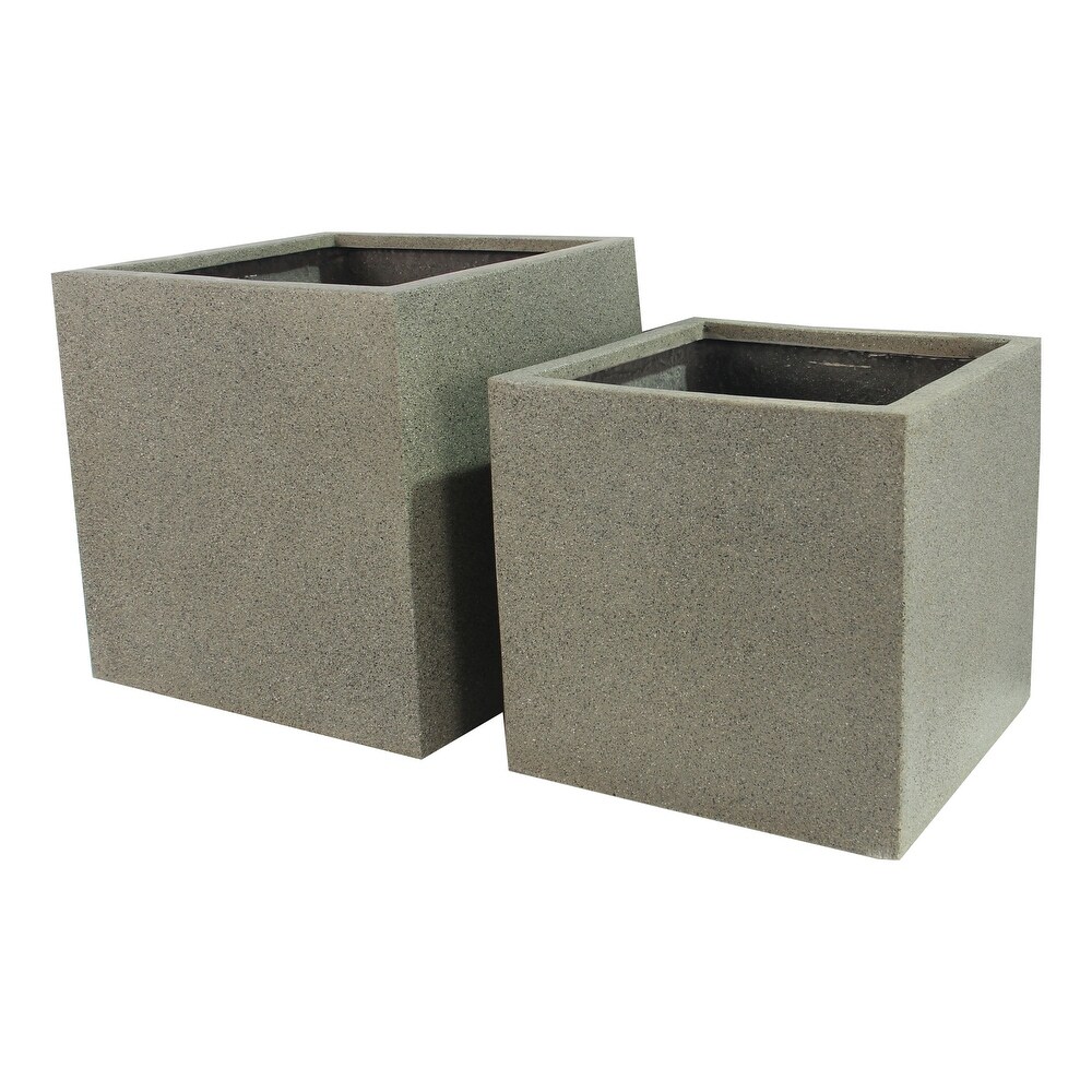 RHINE SQUARE POLY PLANTER (set of 2)