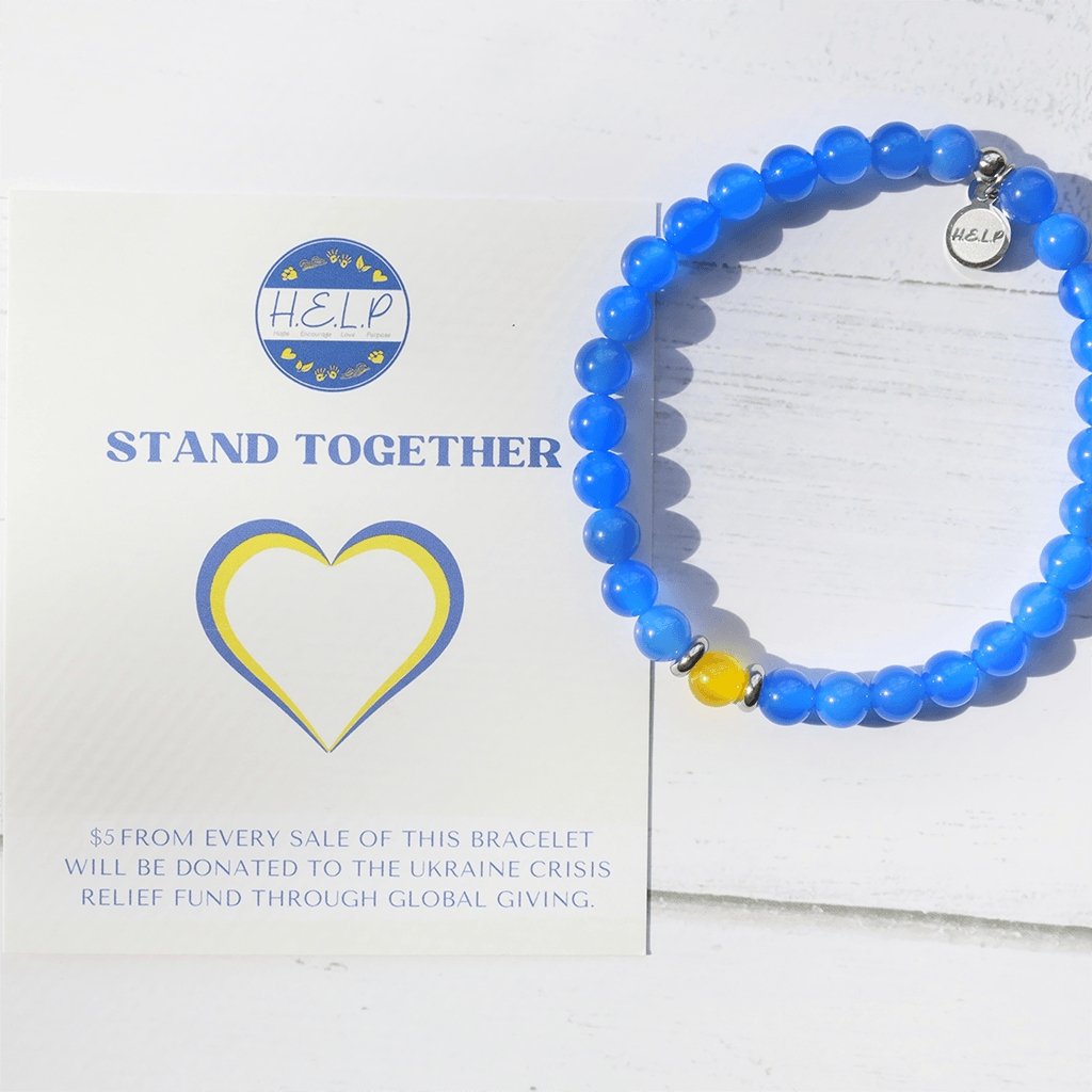 T. Jazelle  Stand Together Ukraine Beaded Bracelet