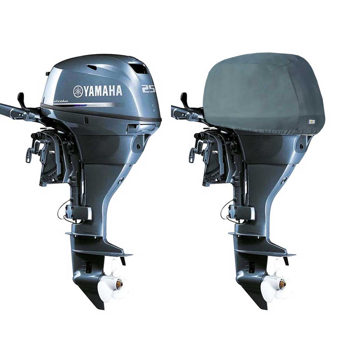 Oceansouth Outboard Heavy Duty Storage/Cowling Cover for Yamaha 2 Cyl 498cc - F25D (2010-2023)