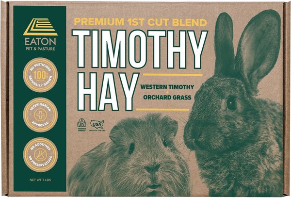 Eaton Pet and Pasture Premium First Cut Blend Timothy Hay Small Pet Food， 7-lb box