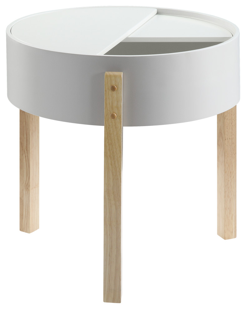 Bodfish End Table  White and Natural   Scandinavian   Side Tables And End Tables   by Acme Furniture  Houzz