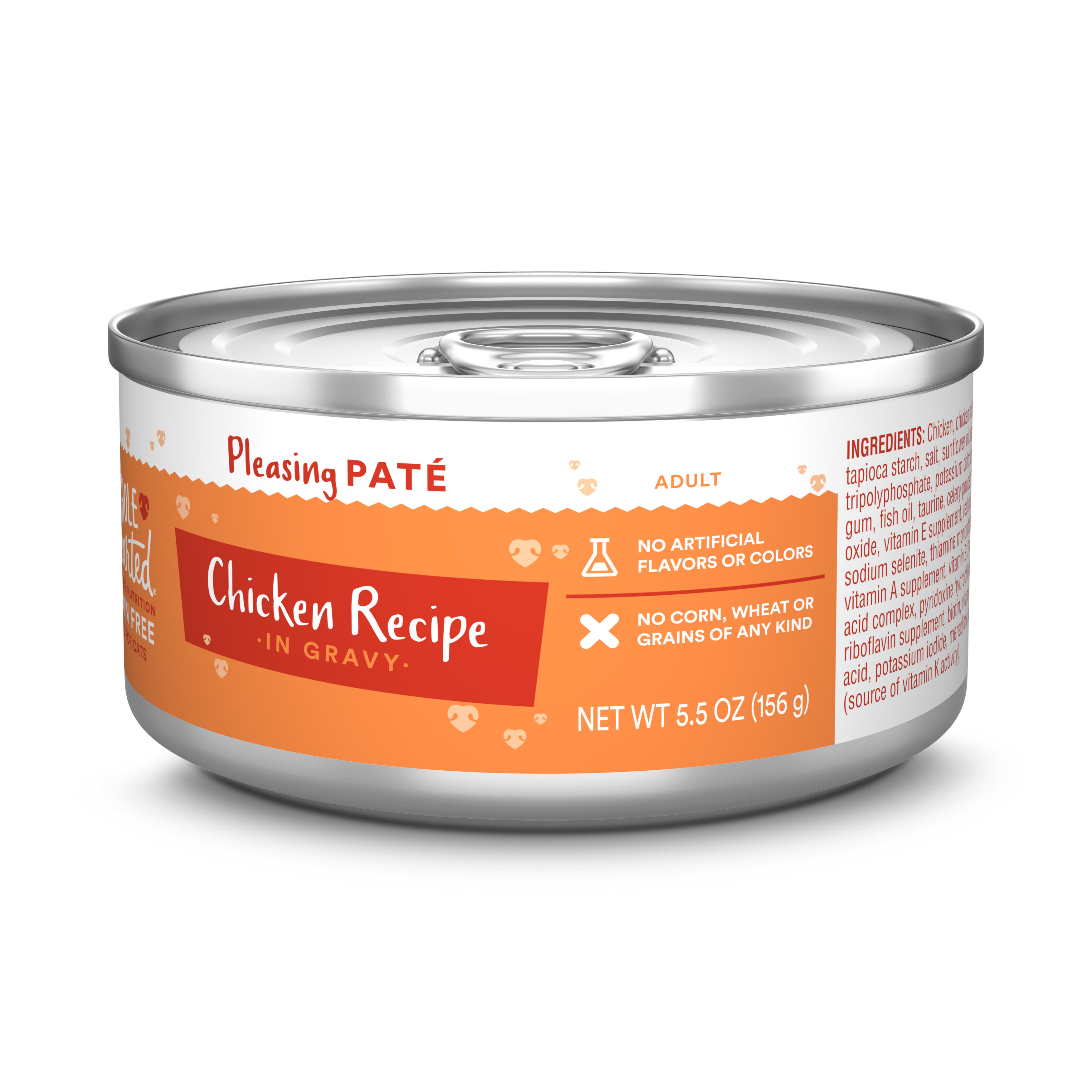 WHOLEHEARTED Grain Free Chicken Recipe Pate Adult Wet Cat Food， 2.8 oz.， Case of 12