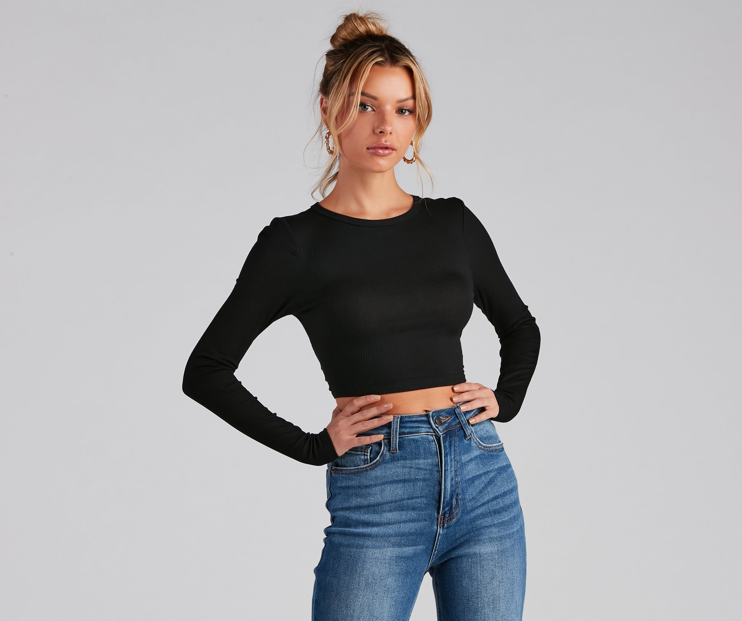 Go With It Ribbed Knit Crop Top