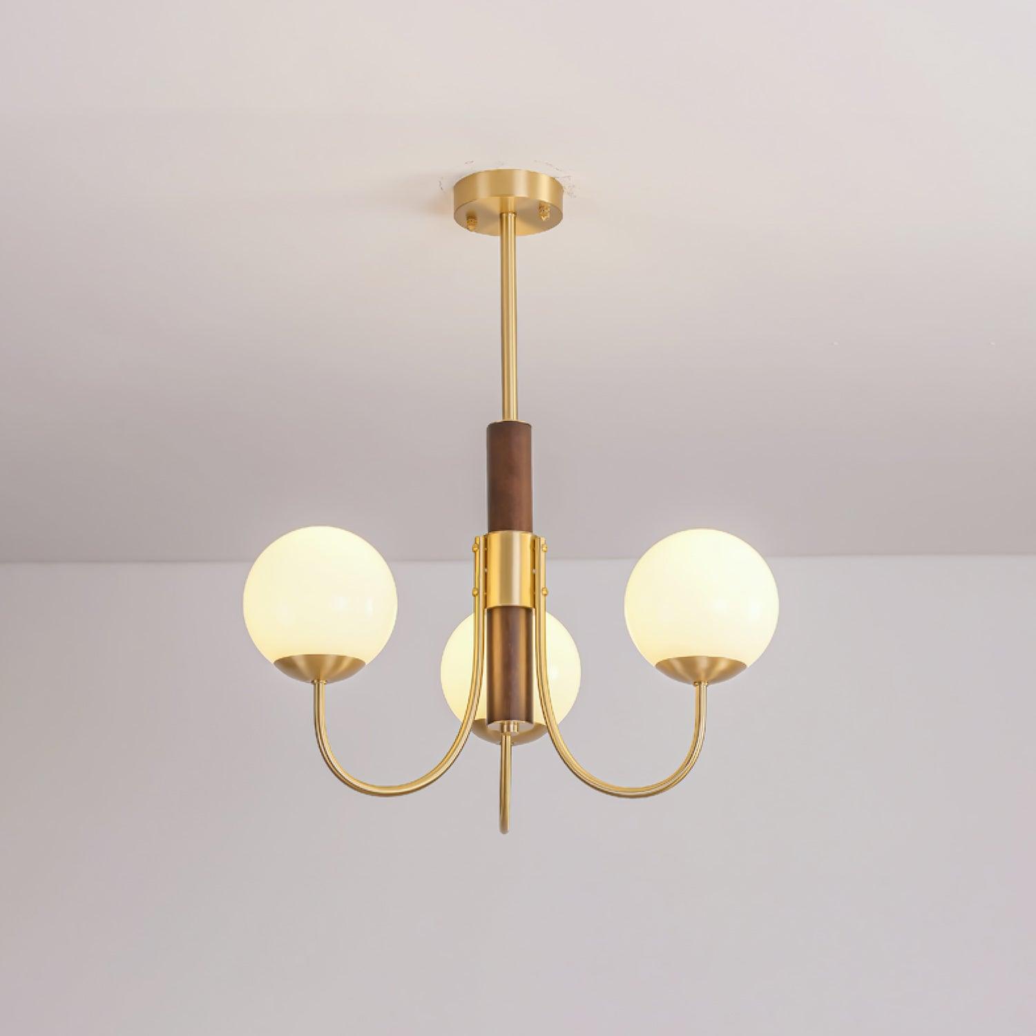 Midas Touch Walnut Sphere Chandelier