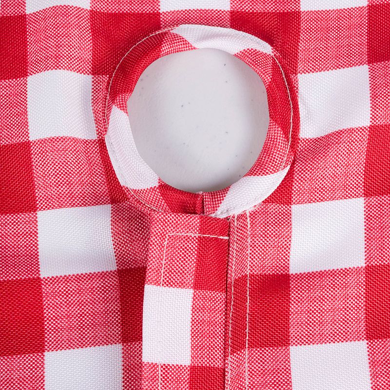 Red and White Checkered Pattern Outdoor Rectangular Tablecloth with Zipper 60” x 84”