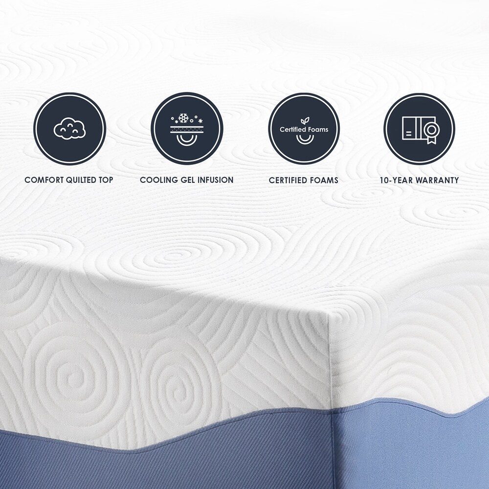 10 inch Gel Memory Foam Mattress with Premium Cover