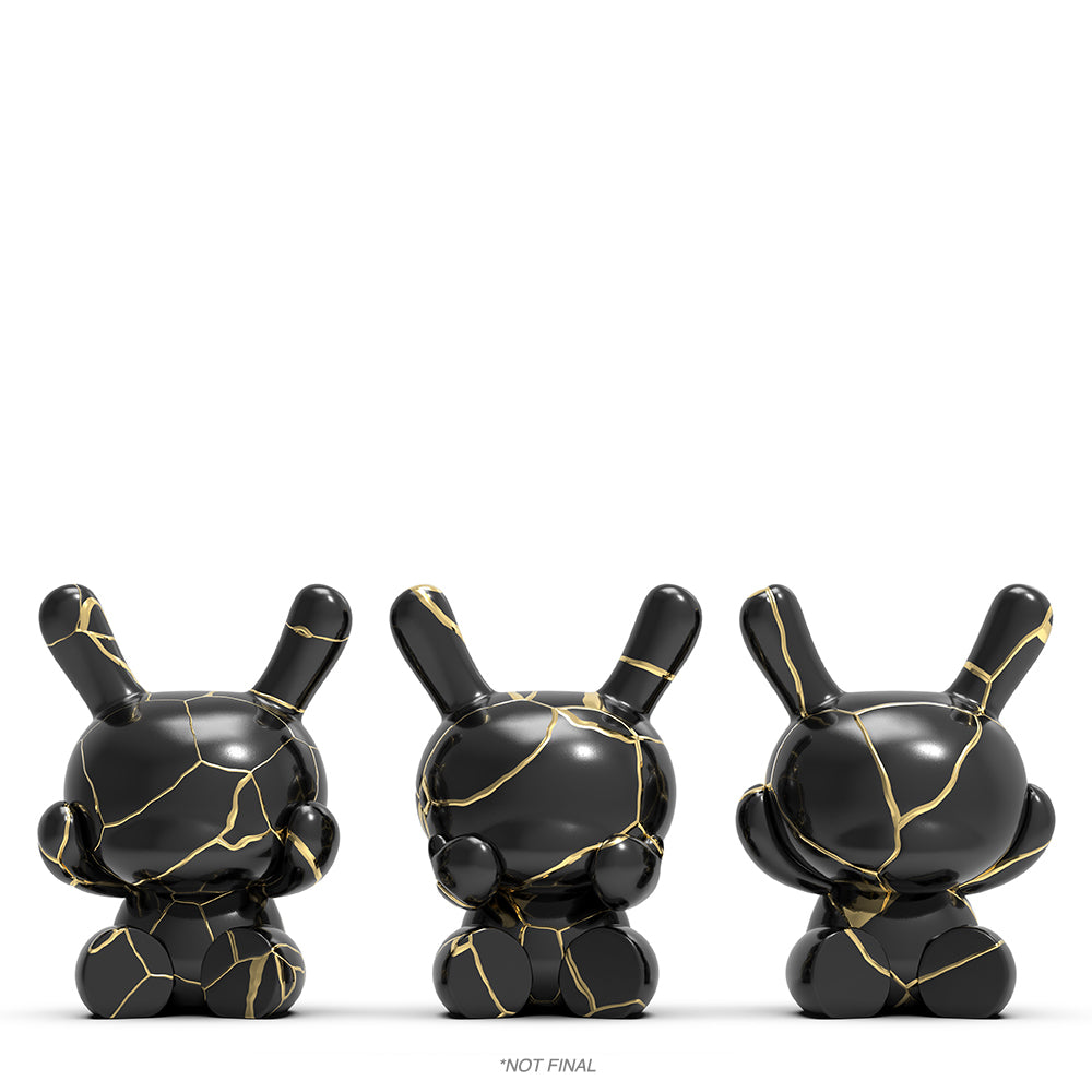 Three Wise Dunnys 5” Porcelain 3-Pack (Black and Gold) Limited Edition of 500 - Kidrobot.com Exclusive 500 (PRE-ORDER)