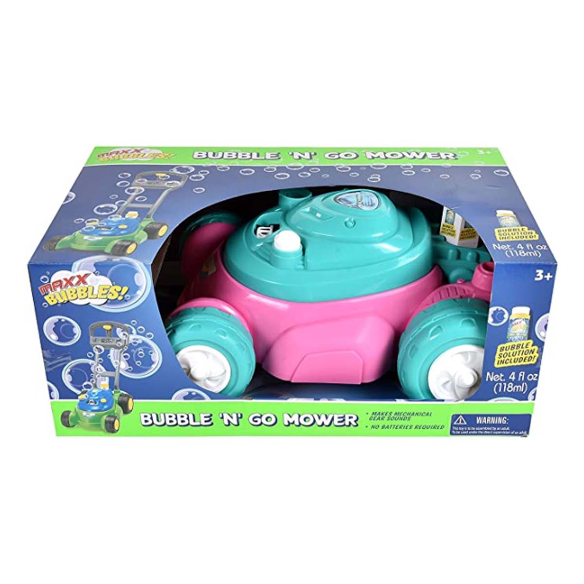 Maxx Bubbles Bubble-N-Go Pink Toy Lawn Mower