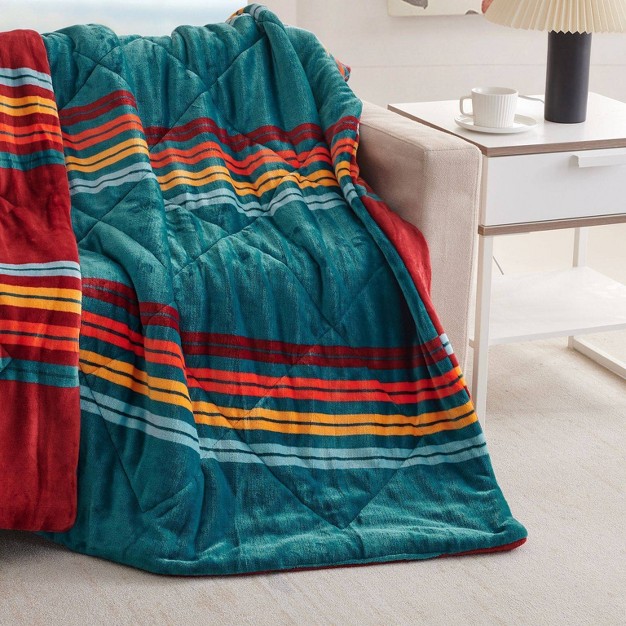 Diamond Quilted Velvet Throw Blanket Mantolok