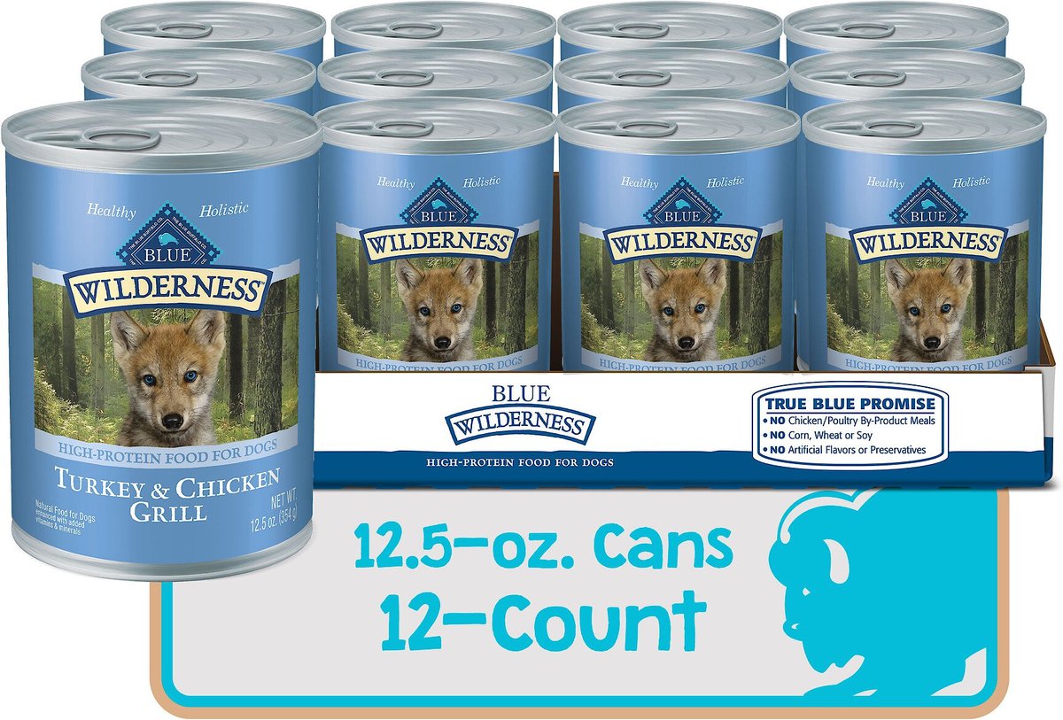 Blue Buffalo Wilderness Turkey and Chicken Grill Grain-Free Puppy Canned Dog Food