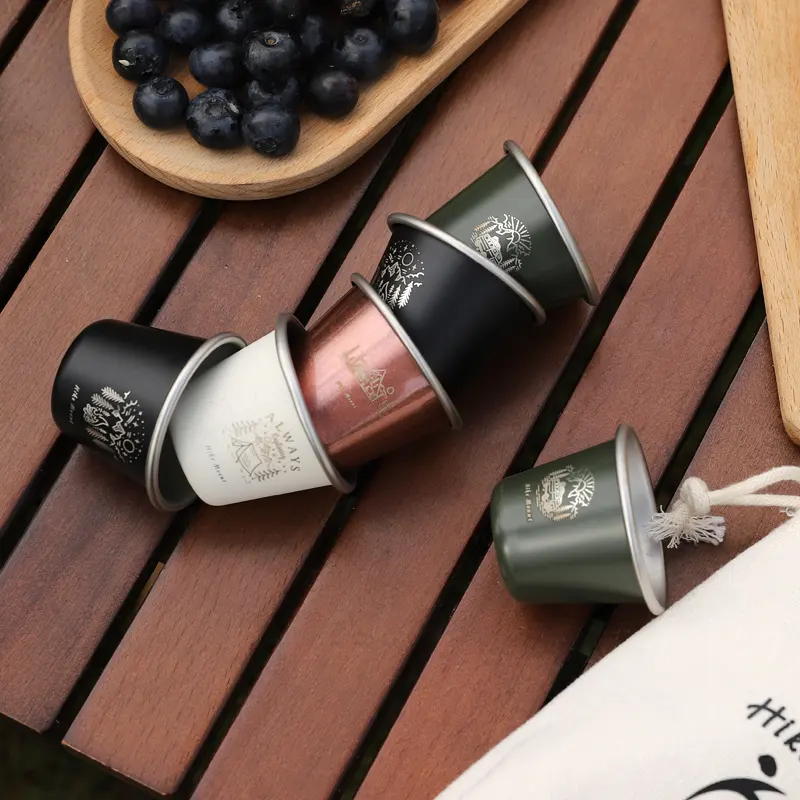 Factory outlet Stainless steel 350ml/40ml water cup High temperature resistance Customizable logo Camping coffee cups