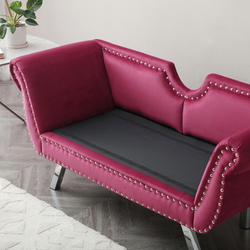 61 Width Accent Velvet Upholstered Loveseat Sette...