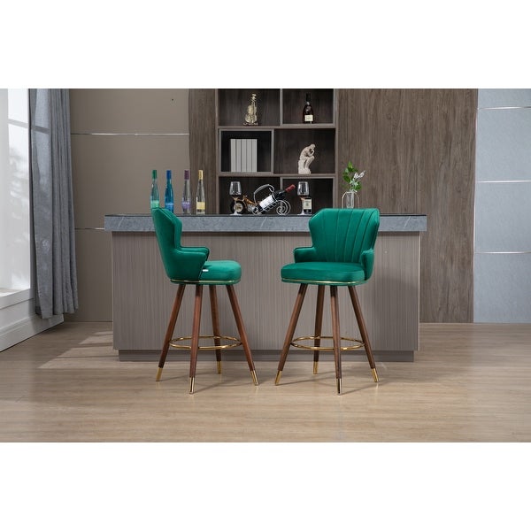 Swivel Bar Stools with Backrest Footrest with a Fixed Height of 360 Degrees for Dining Room， Kitchen， Living Room