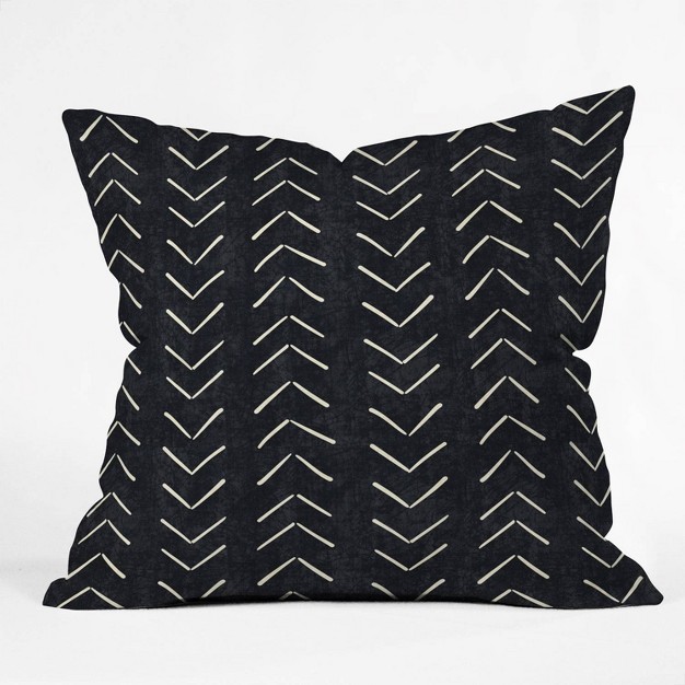 Becky Bailey Mud Cloth Big Arrows Square Throw Pillow Black white Deny Designs