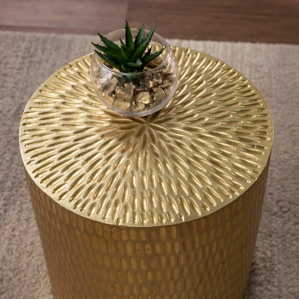 SEI Furniture Dartford Contemporary Gold Metal Accent Table