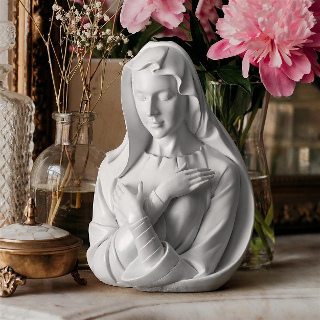 Design Toscano Blessed Virgin Mary Lady Of Grace Bust Statue White