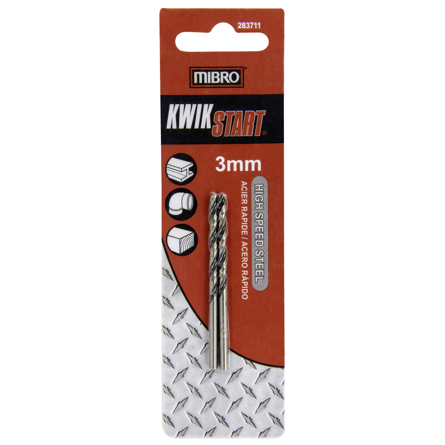 MIBRO 3 mm X 2-3/4 in. L High Speed Steel Metric Drill Bit Set 2 pc