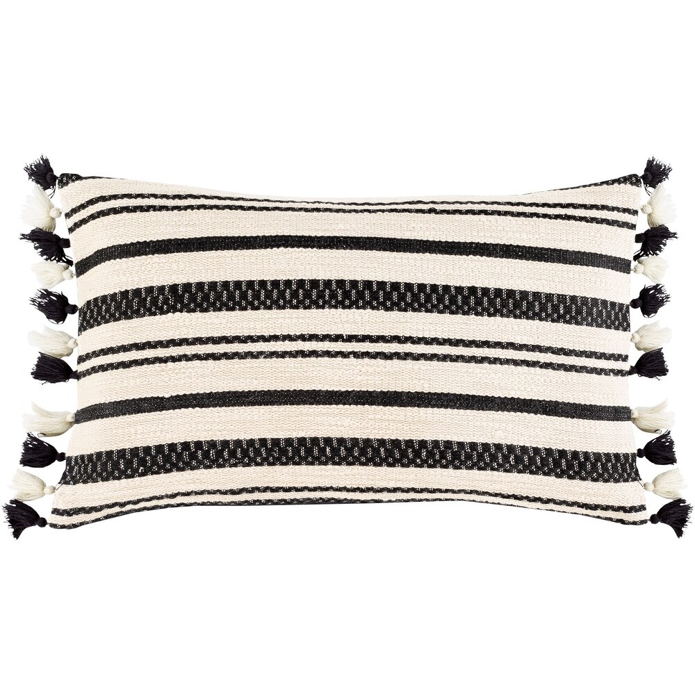 Joni Striped Tassel Lumbar Throw Pillow