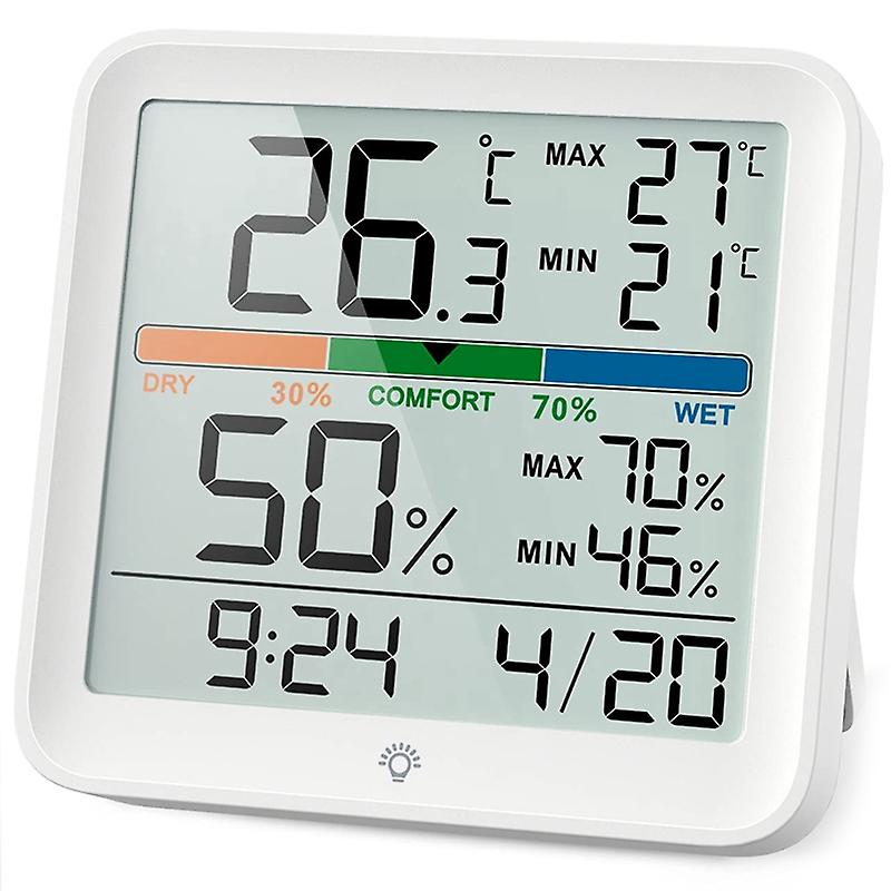 Indoor Hygrometer Digital Humidity Meter Home Weather Monitor With Backlight