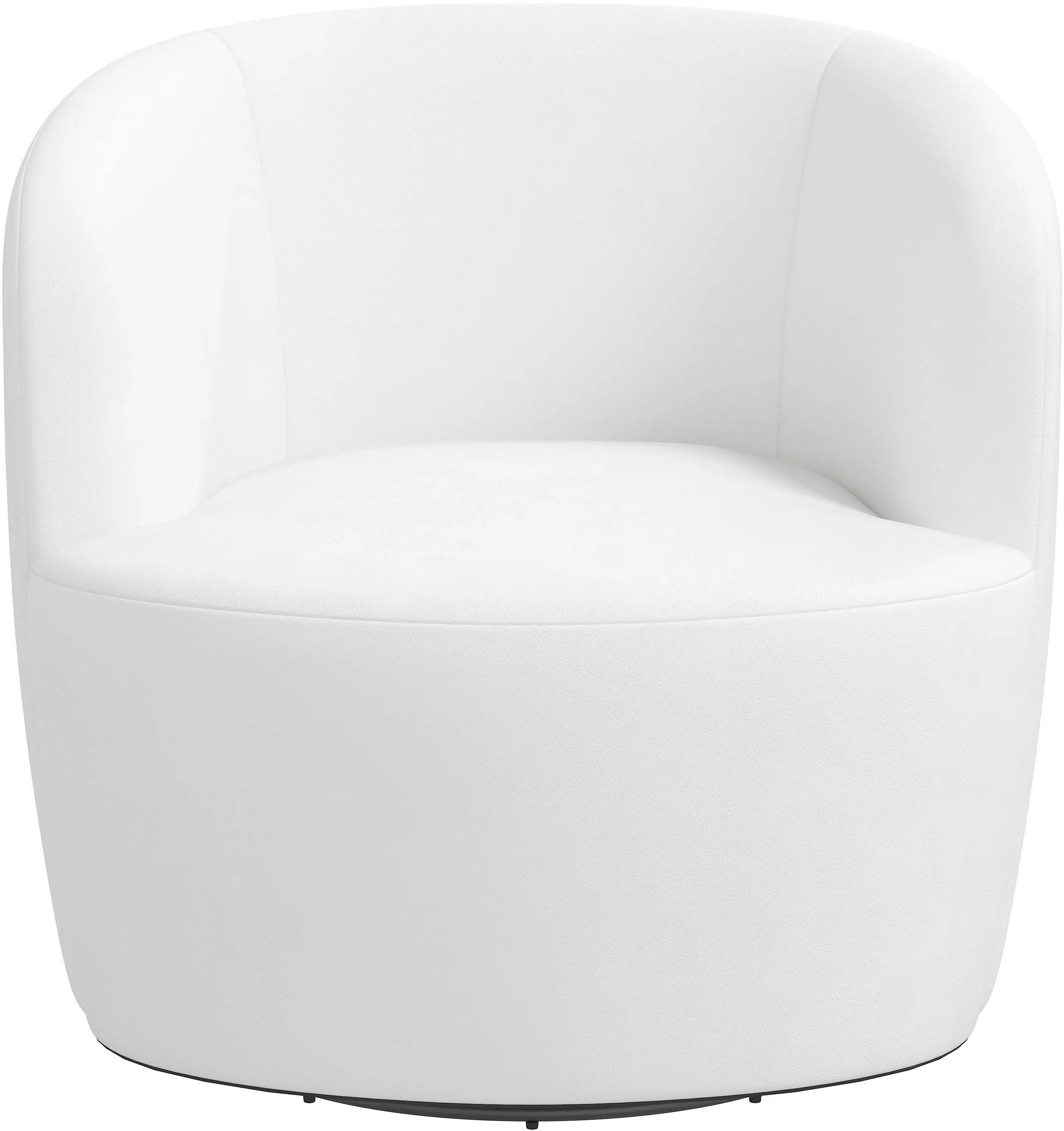 Hunter Velvet White Swivel Chair - Skyline Furniture