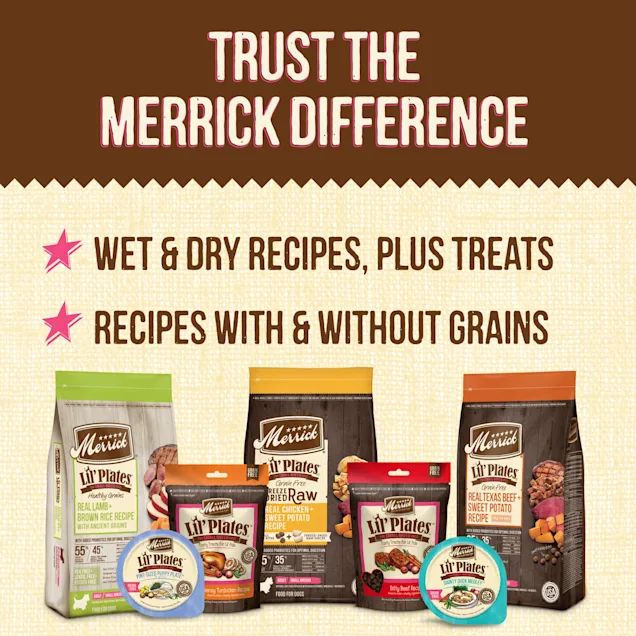 Merrick Lil' Plates Grain Free Real Texas Beef + Sweet Potato Recipe Small Breed Dry Dog Food， 20 lbs.