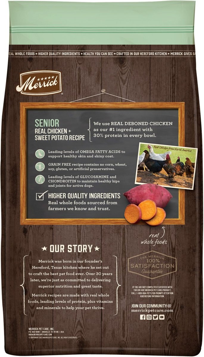 Merrick Grain-Free Senior Chicken + Sweet Potato Recipe Dry Dog Food