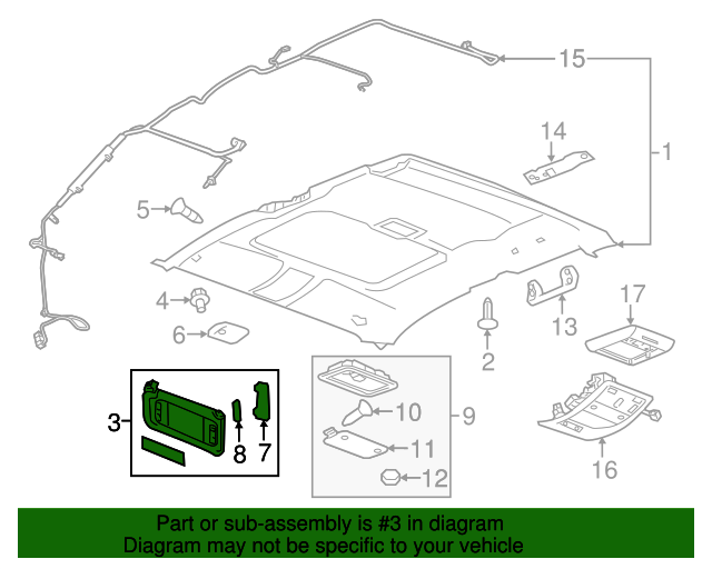 Genuine OE GM Sun-Visor - 22850306