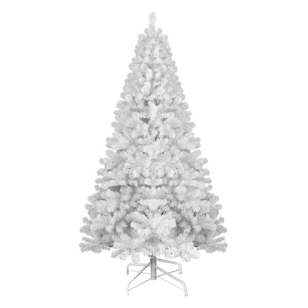 CUSchoic White Artificial PVC Christmas Tree w/Stand Holiday Decor