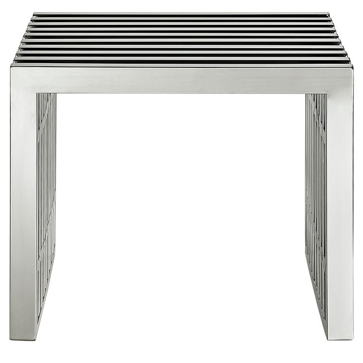 Gridiron Small Stainless Steel Bench in Silver