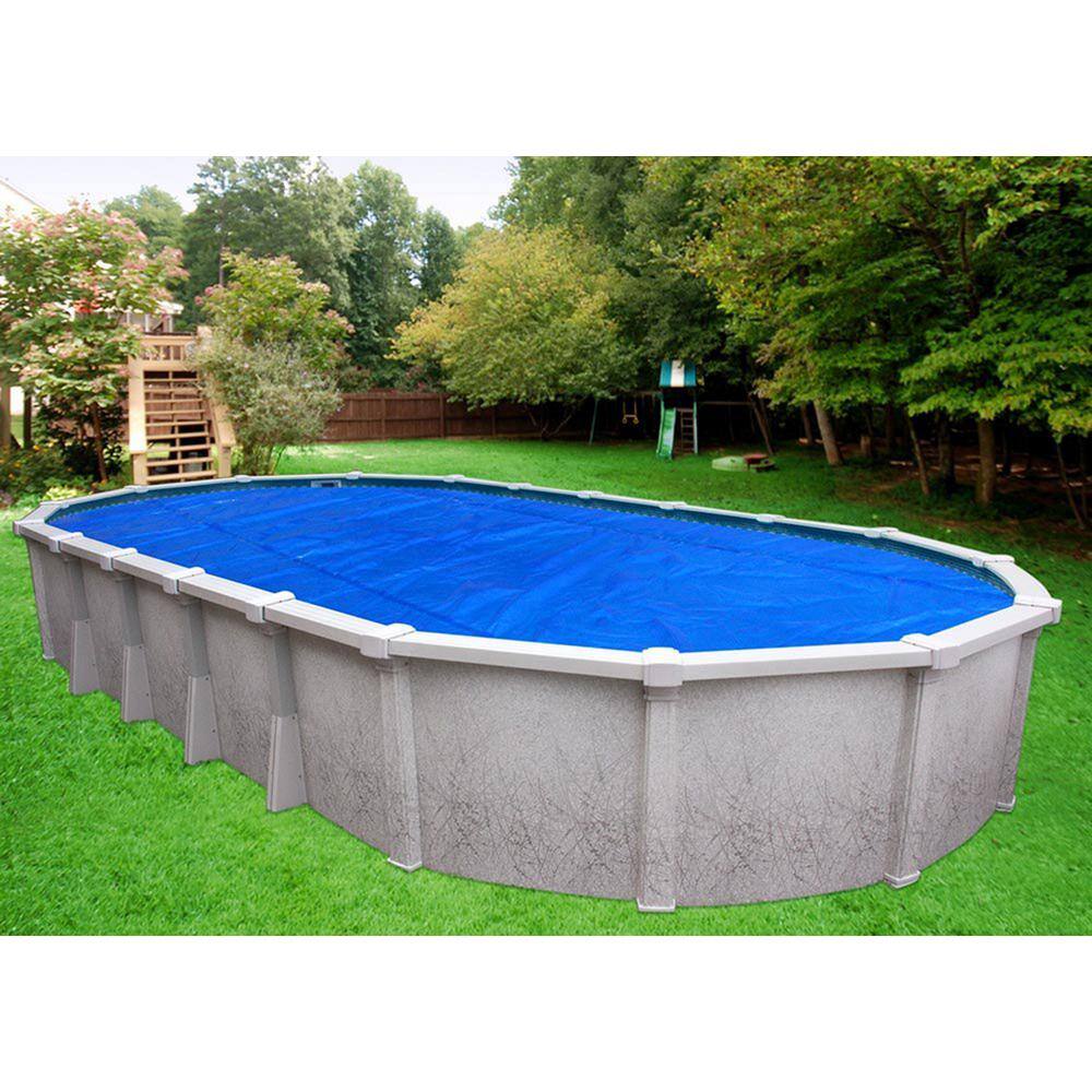 Pool Mate Deluxe 5-Year 12 ft. x 24 ft. Oval BlueSilver Solar Pool Cover 1224S-8SBD BOXPM