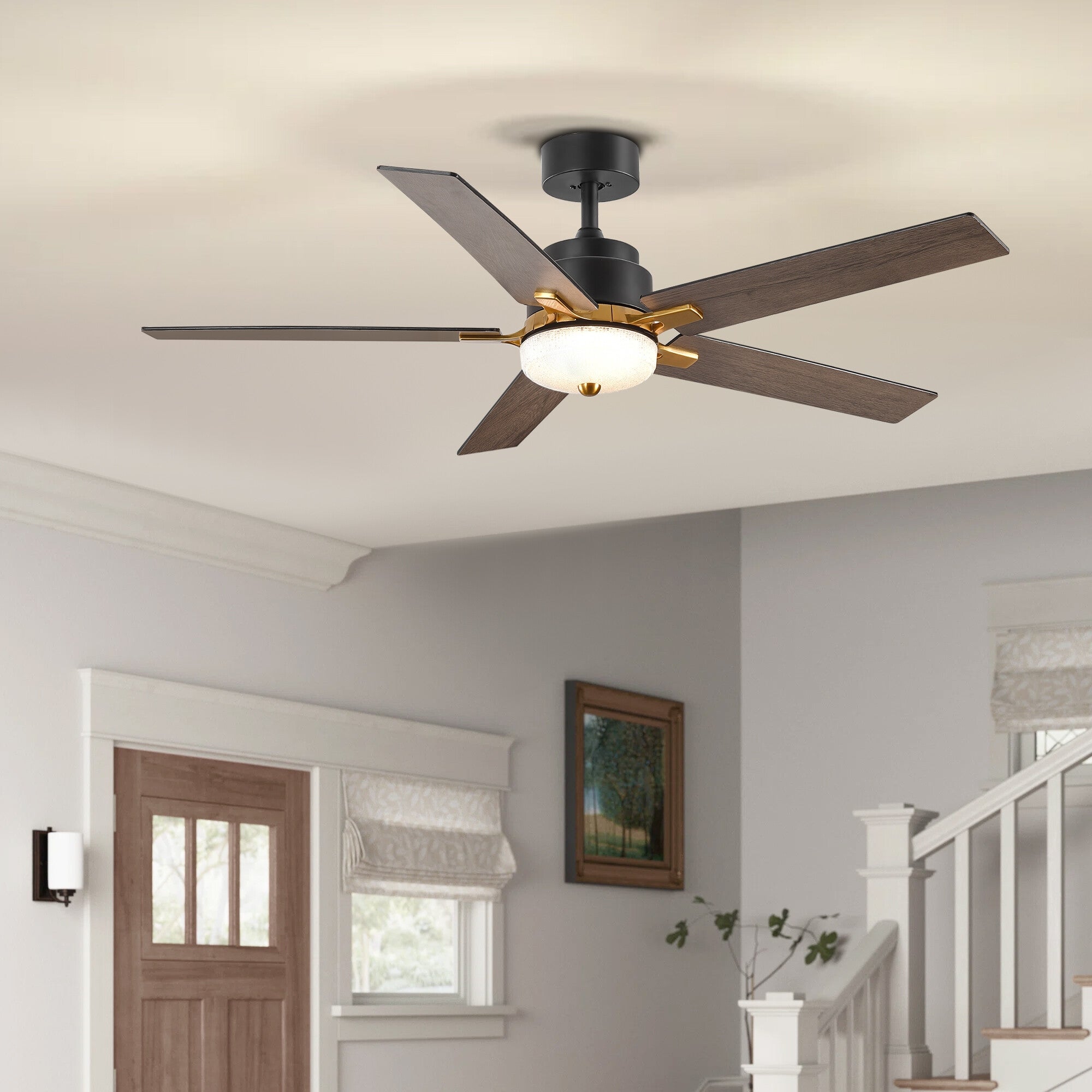 5 Reversible Blade 6-Speed Ceiling Fan with LED Lighting Remote - 52 inch Shopping - The Best Deals on Ceiling Fans | 41659439