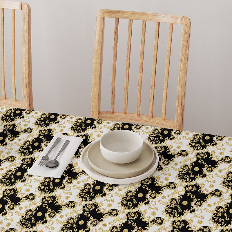 Square Tablecloth， 100% Cotton， 52x52， Floral 168