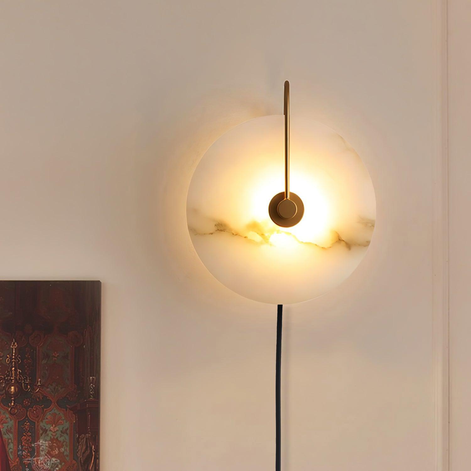 Alabaster LED Plug-In Wall Lamp