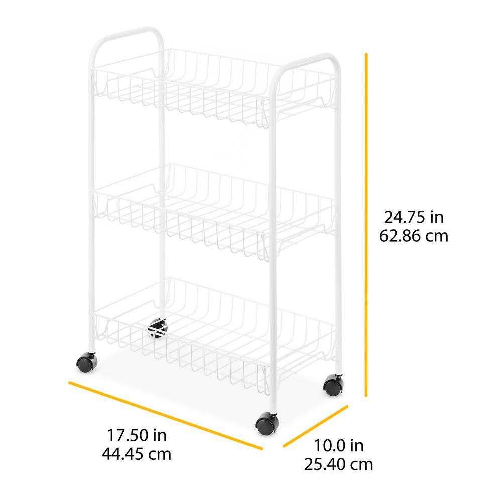 Whitmor Steel 4-Wheeled Cart in White 6023-10262-SIOC