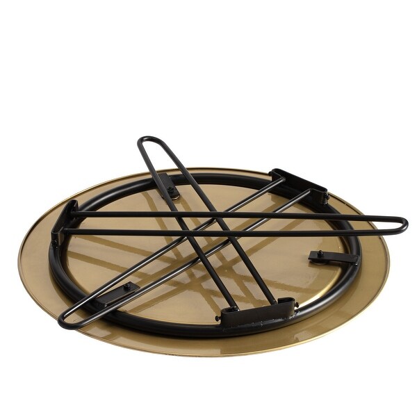 Saffron Fabs 19 inches Diameter Metal Table with Folding Legs - 19.50x19