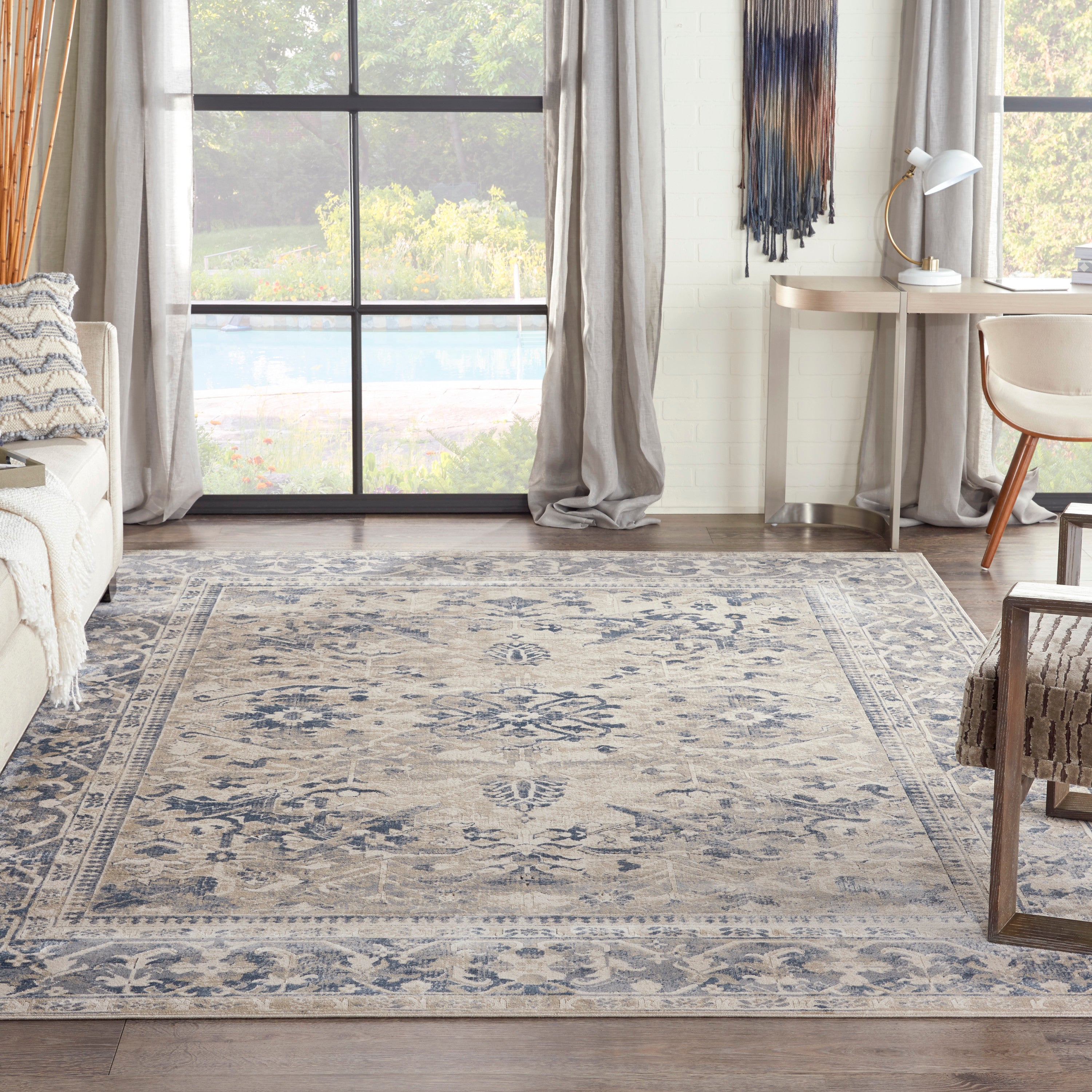 Malta Ivory/Blue Rug