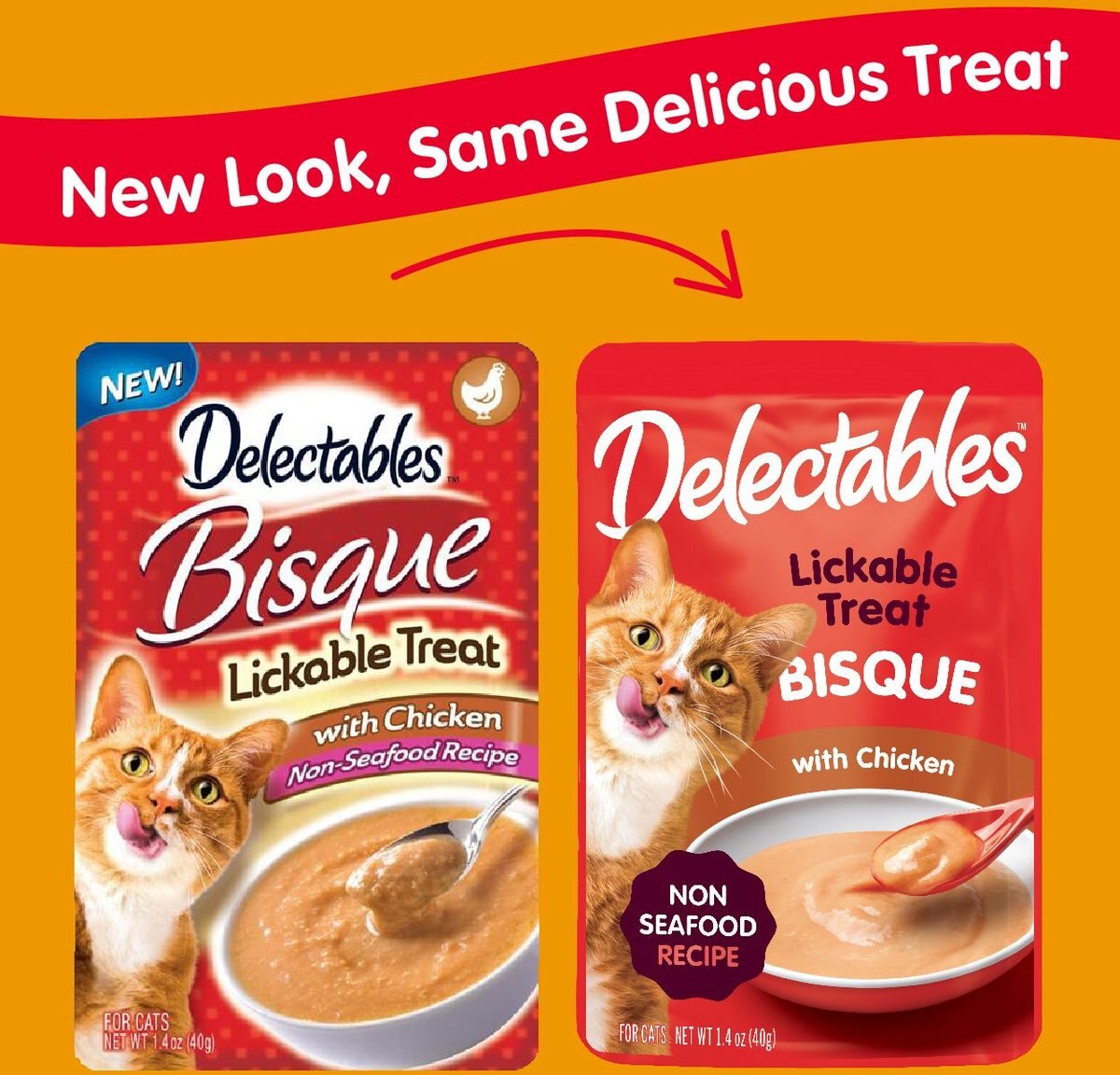 Hartz Delectables Bisque Non-Seafood Recipe with Chicken Wet Cat Treat， 1.4-oz， case of 12