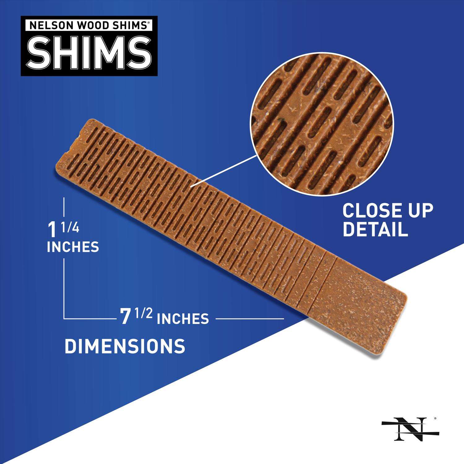 Nelson 1.5 in. W X 8 in. L Composite Shim 12 pk