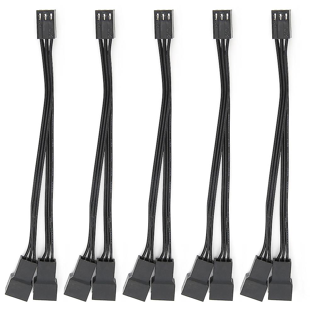 5pcs Fan Splitter Cable 1 To 2 Converter 3pin Fan Splitter Extension Power Cable