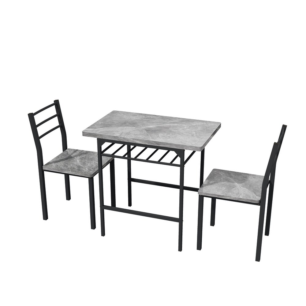 3 Piece Dining Table Set with 2 Chairs