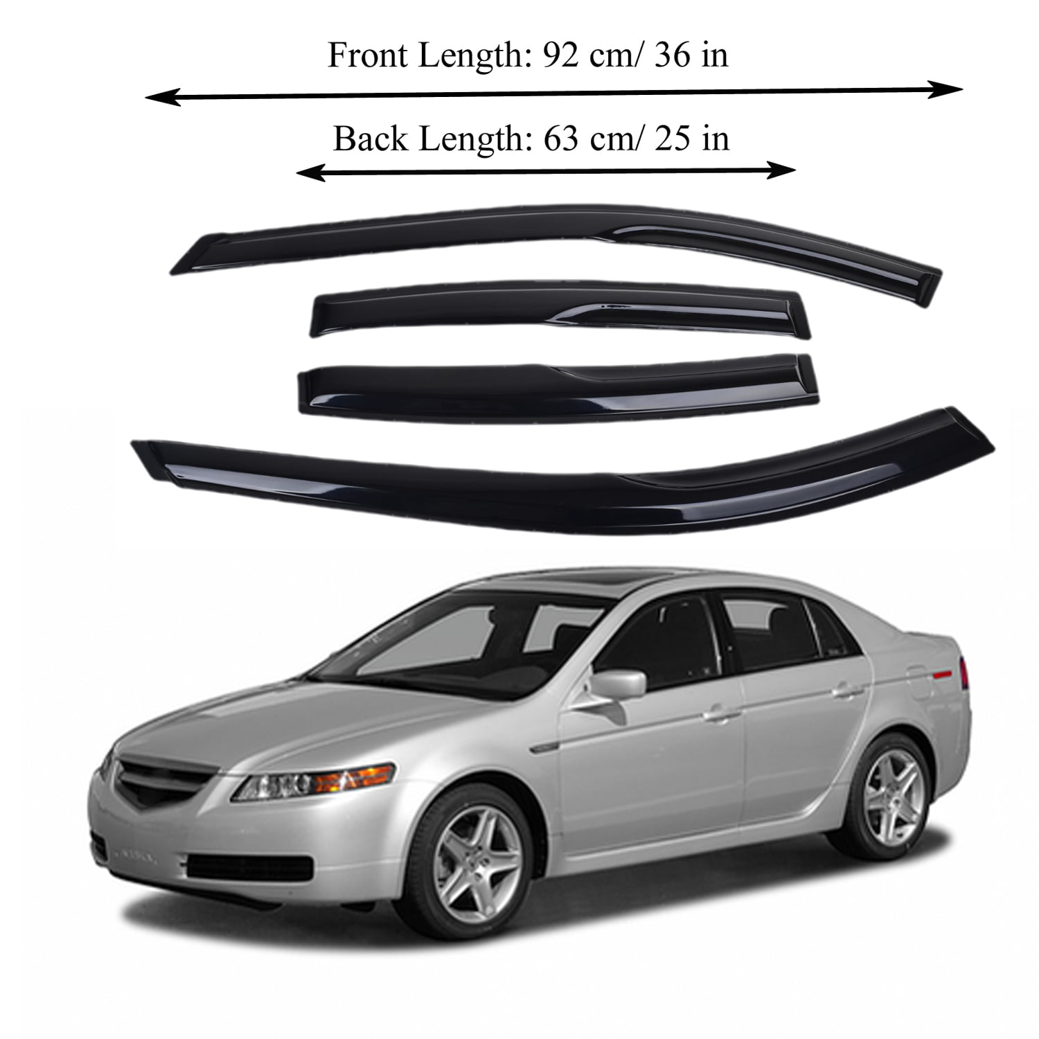 Fits Acura TL 04-08 Acrylic Side Window Visor Sun Rain Deflector Guard