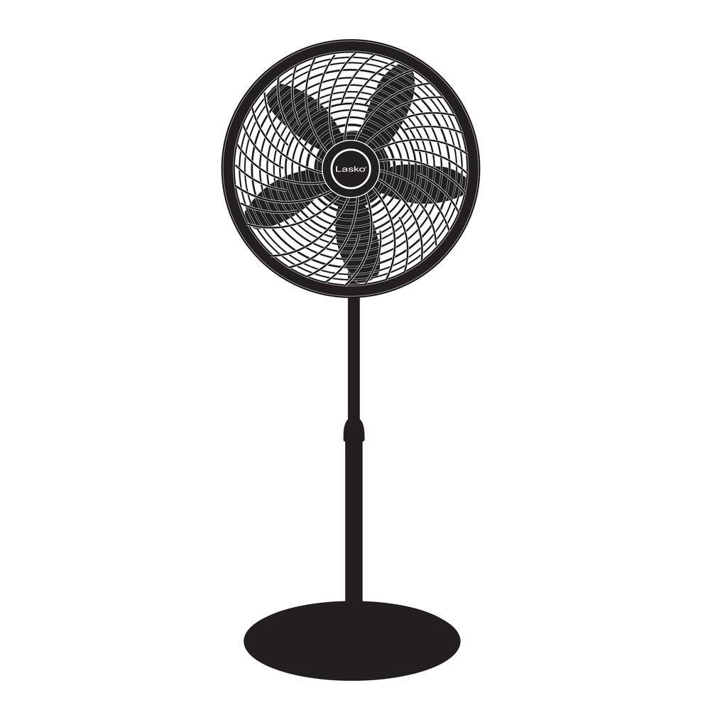 Lasko 18 in. 3 Speeds Cyclone Pedestal Fan in Black with Adjustable Height Oscillating 1823