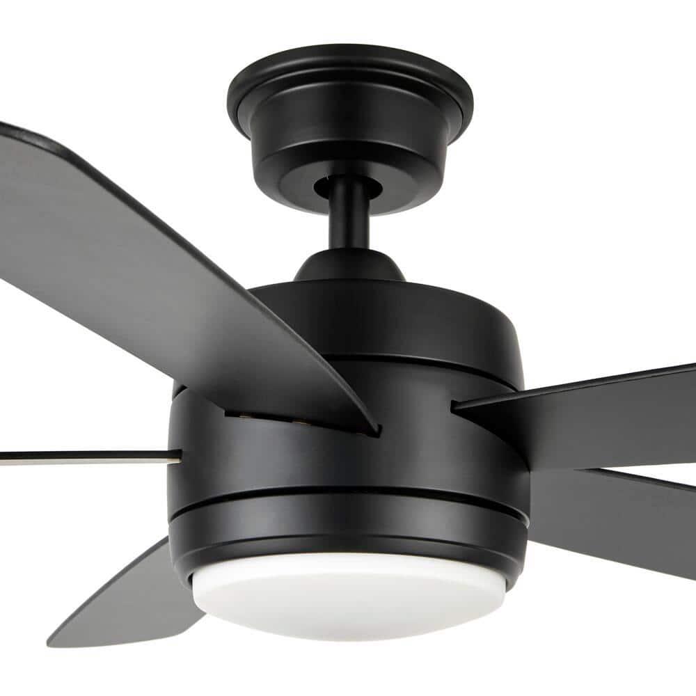 Hampton Bay Averly 52 in Integrated LED Matte Black Ceiling Fan with Light and Remote Control with Color Changing Technology